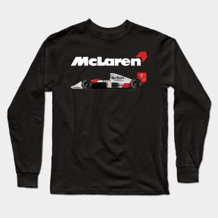 Ayrton Senna's McLaren Honda MP4/5 Illustration Long Sleeve T-Shirt